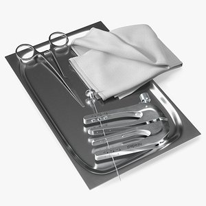 Surgical Instrument Set with Retractor and Clamps