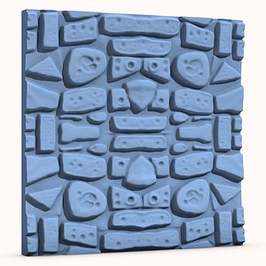Seamless Stone Wall 3 3D model