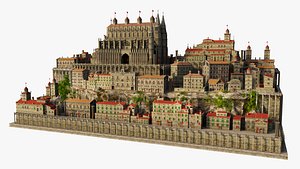 Fantasy Ancient Water Town model 3D model