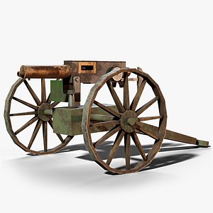 qf 1-pounder pompom cannon 3D model