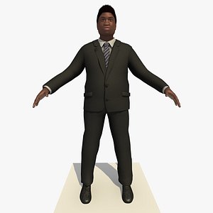 african male business man 3d 3ds