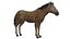 Lowpoly Brown Horse animato per giochi VR AR