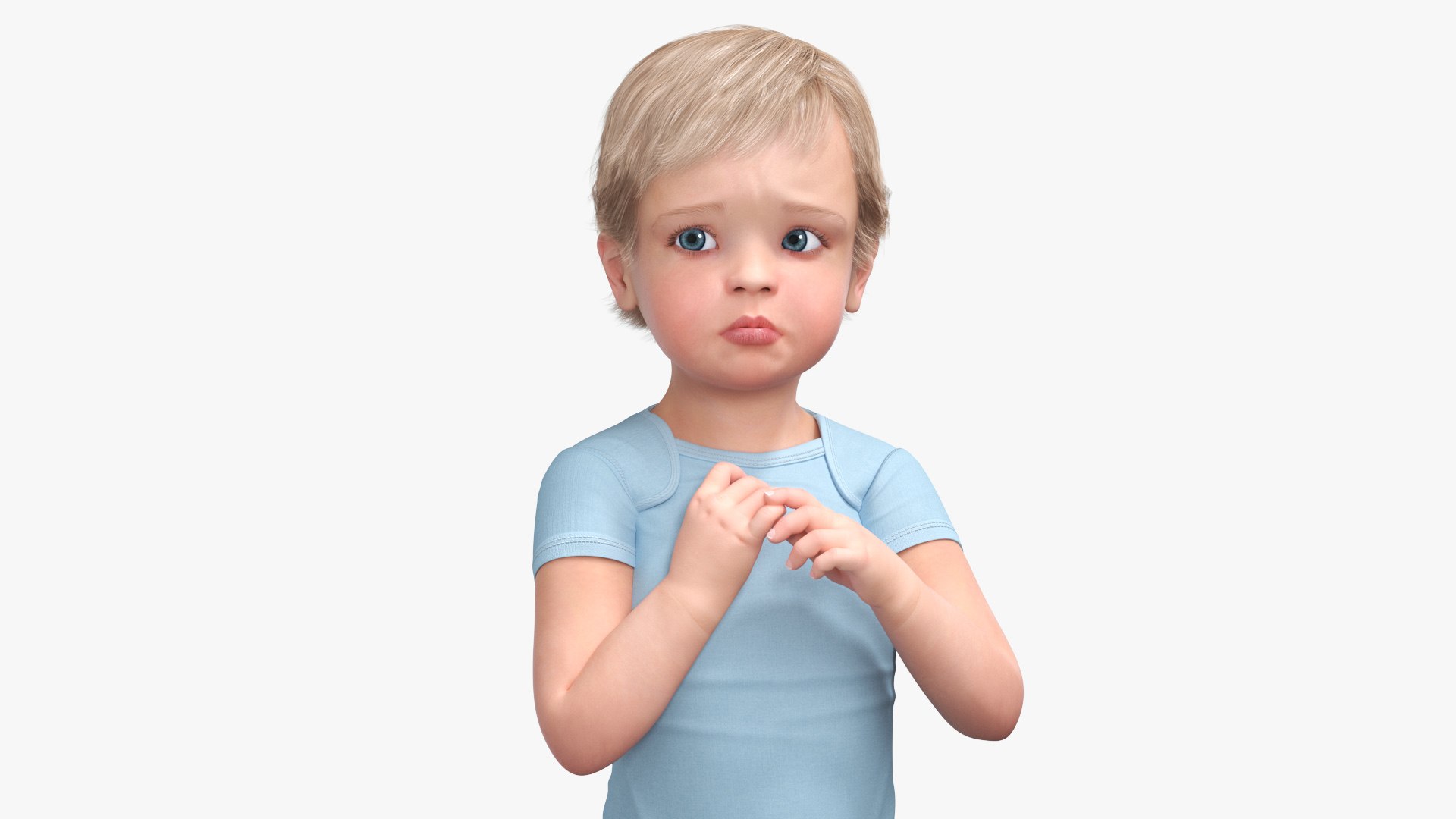 Toddler in Bodysuit Standing Pose 3D model preview