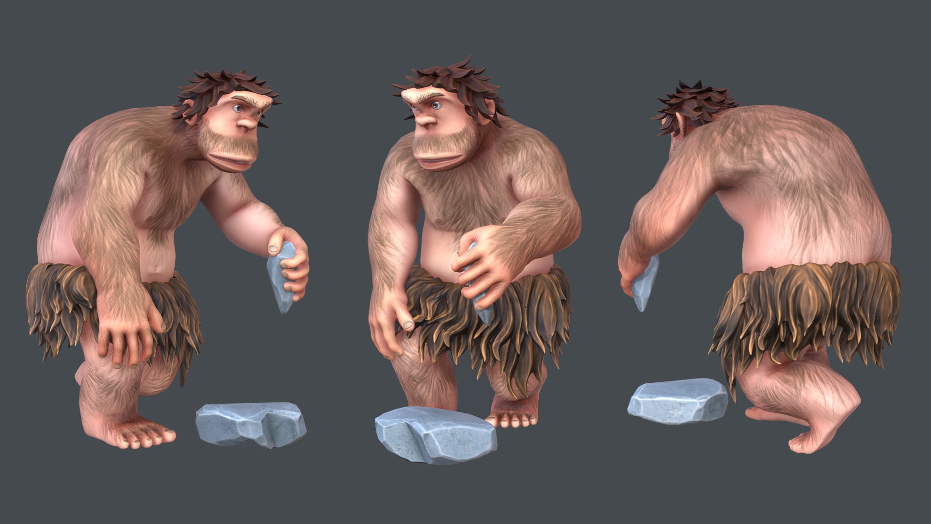 Neanderthal T-Pose Fur 3D model - TurboSquid 2089909