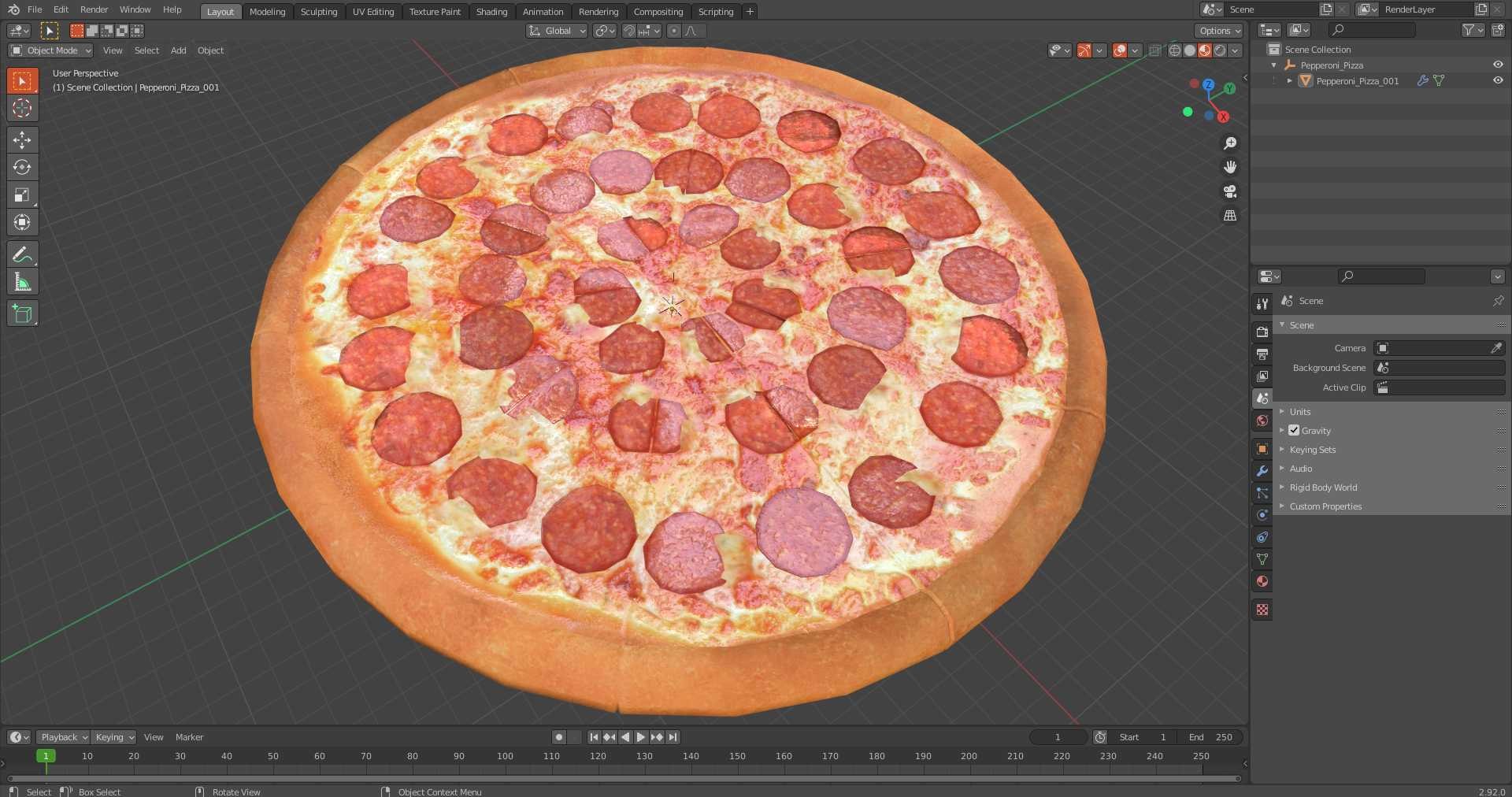 3D Pepperoni Pizza - TurboSquid 2223886