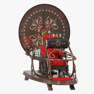 3D Retro Time Machine by Herbert Wells Rigged for Cinema 4D