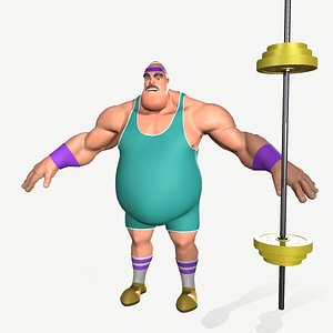 Bodybuilder Low-poly 3D