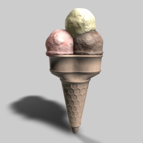 Collection Ice Cream Cone 3D Models for Download TurboSquid