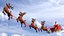 Flying Santa Claus Reindeer Sleigh