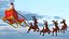 Flying Santa Claus Reindeer Sleigh