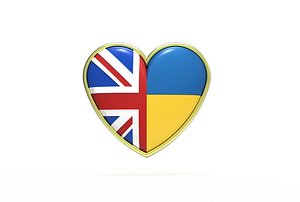 Ukraine UK heart badge