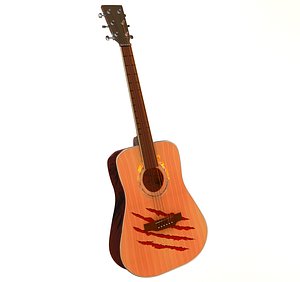 Special Acoustic Guitar - 3D Model Asset High Poly 3D