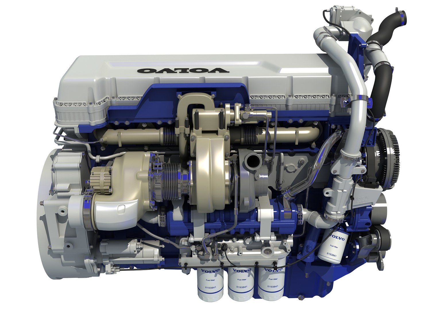 2017 Powertrain D13 Engine 3d Model