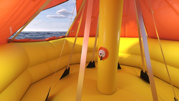 modelo 3d Balsa salvavidas inflable para 20 personas - TurboSquid 2315054