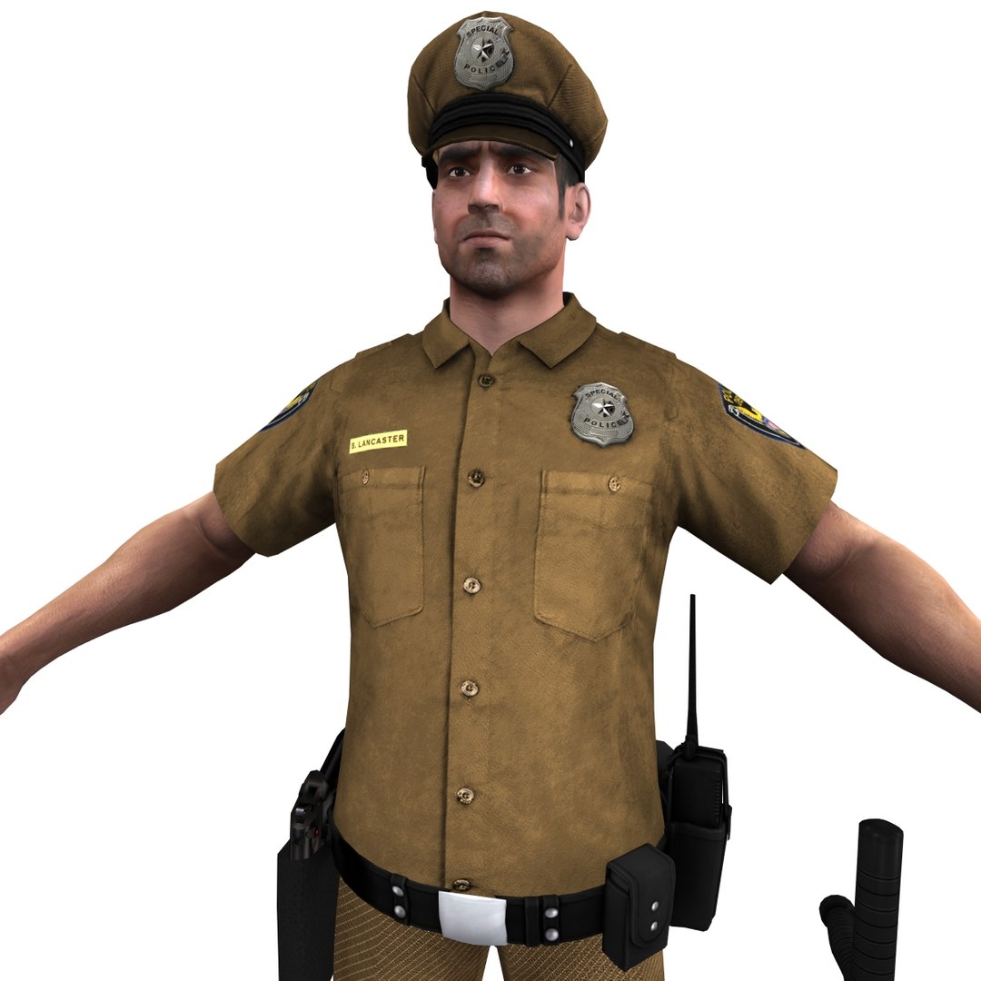 3d model rigged police officer