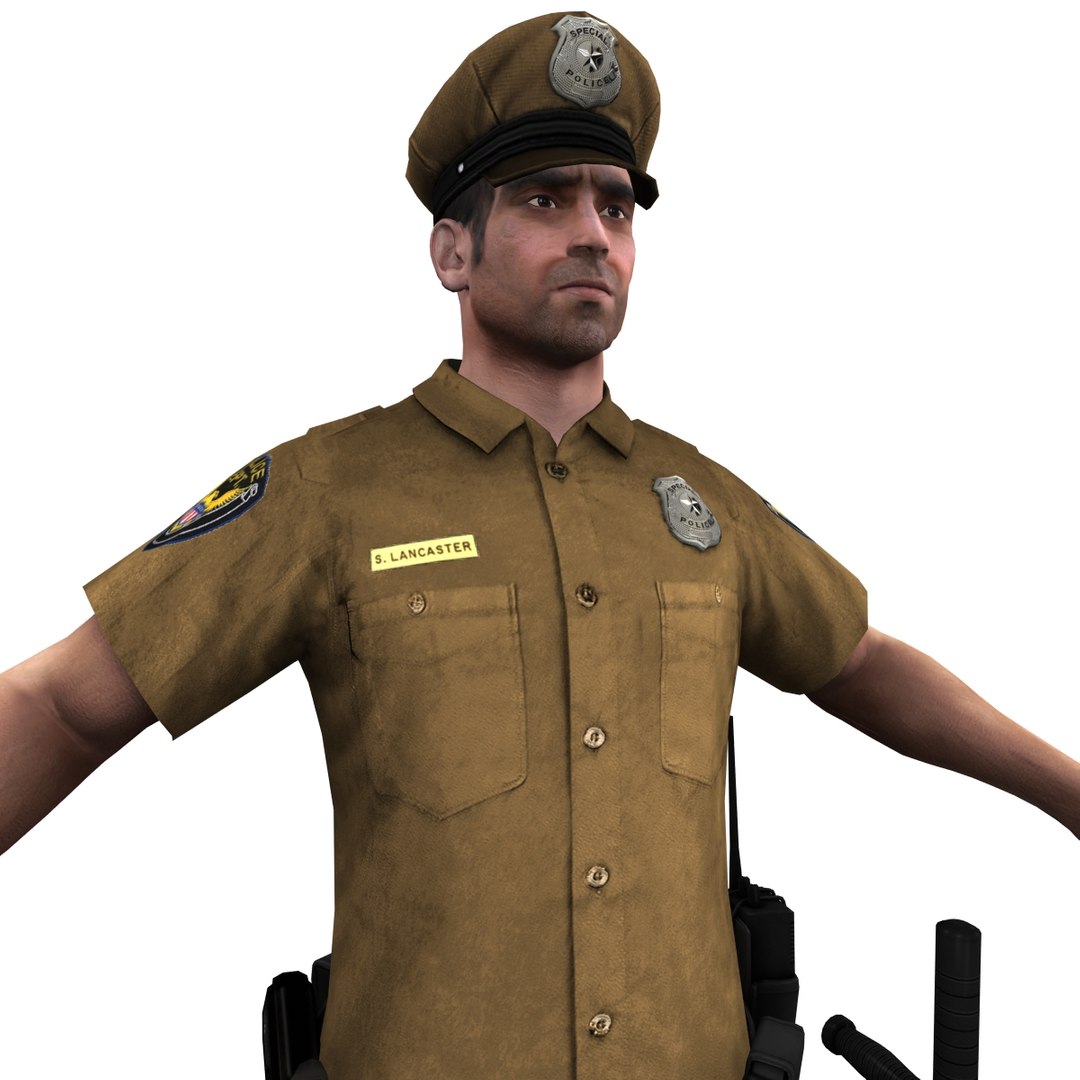 3d model rigged police officer