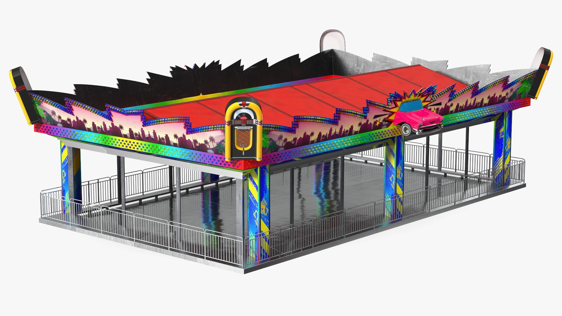 Bumper Cars Pavilion Platform Empty 3D model preview