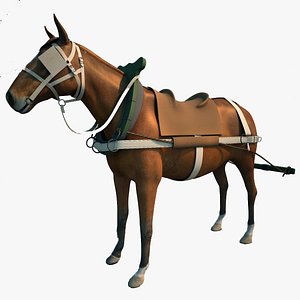 harnessed horse 3d model