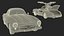 Vintage Collector Sports Car White Rigged for Cinema 4D