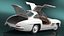 Vintage Collector Sports Car White Rigged for Cinema 4D