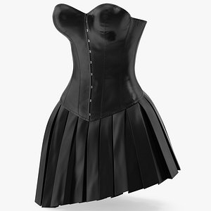 Leather Corset with Skirt 2 3D