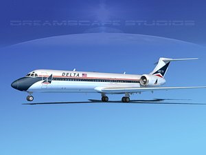 3d turbines boeing 717-200 airliners model