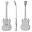 3D Gibson SG standard 1968 model