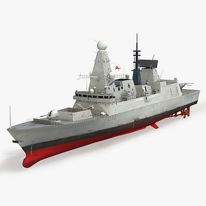 hms daring d32 type 45 3d model