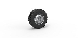 Military truck wheel Scale 1 to 25