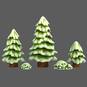 3D Trees Cartoon V37 model