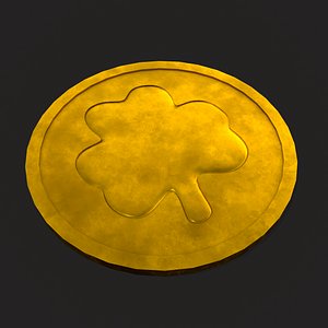 3D Lucky Gold Coin model