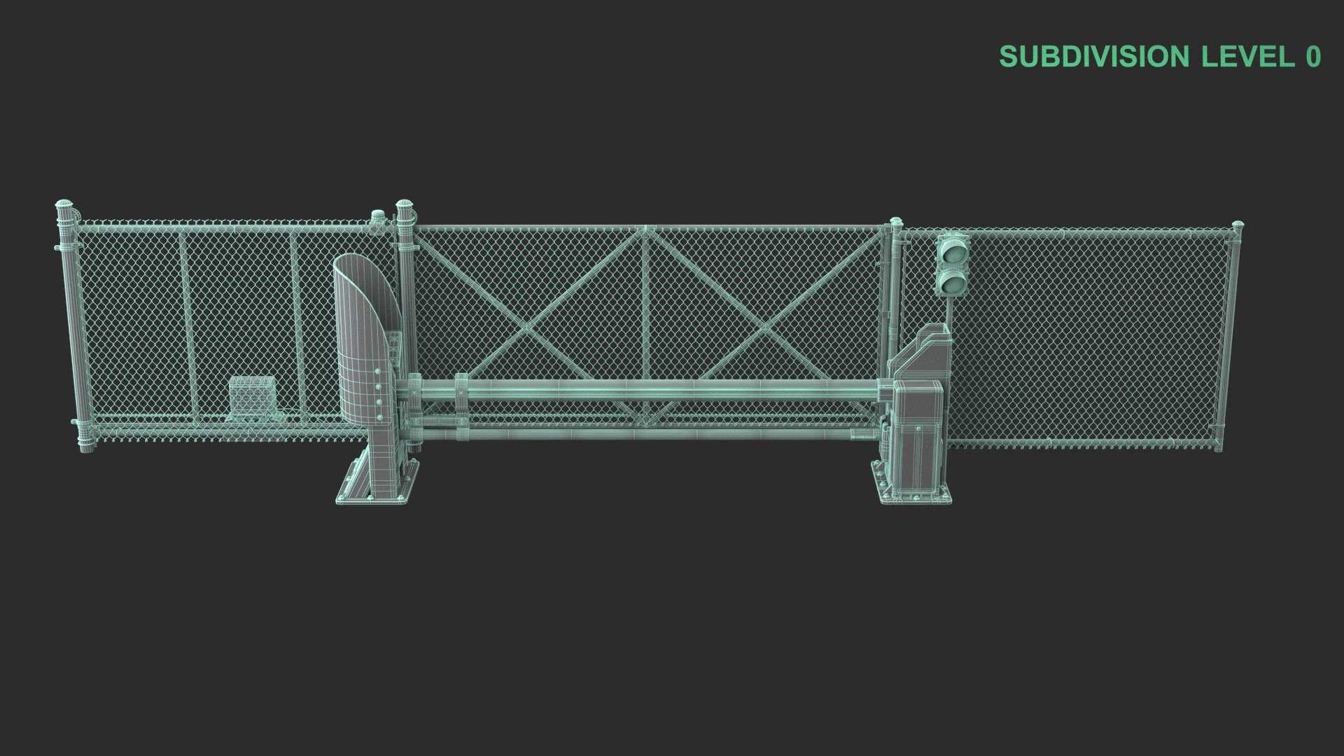 Fence With Automatic Gate Model - TurboSquid 2318822