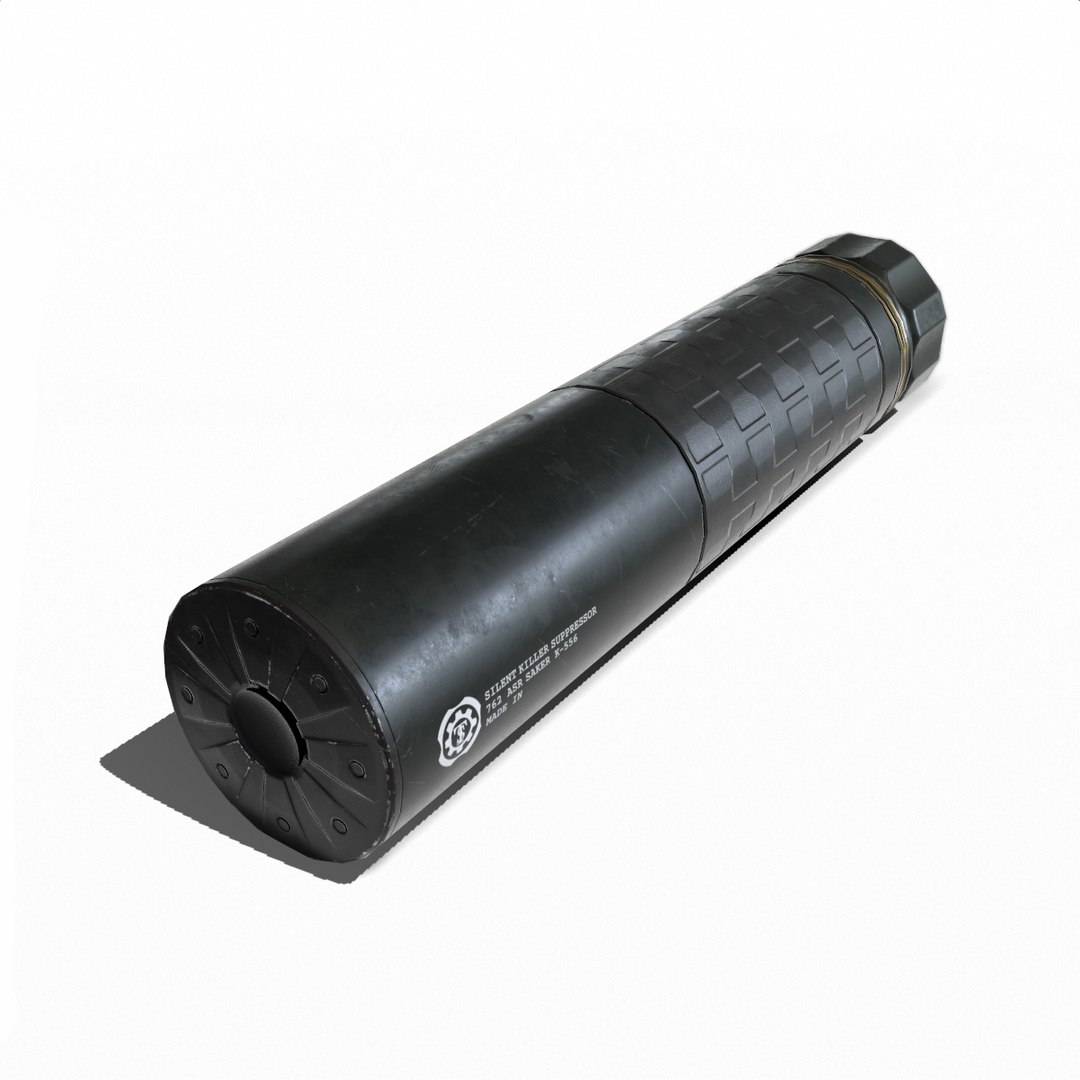 3D suppressor weapon model https://p.turbosquid.com/ts-thumb/IH/FckmtU/JA7WhxYK/saker_02/jpg/1567004323/1920x1080/fit_q87/fc588eda2029d40c3367f4b43a547ce4c3ae2c40/saker_02.jpg