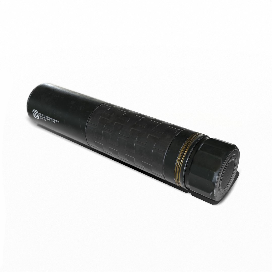 3D suppressor weapon model https://p.turbosquid.com/ts-thumb/IH/FckmtU/qoTPZgpn/saker_03/jpg/1567004323/1920x1080/fit_q87/dbccc5033385e2aed0bc4717a35ded19fca50eb2/saker_03.jpg