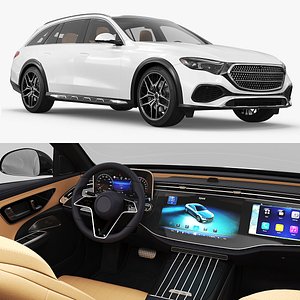Premium Station Wagon Car with Sport Design White Rigged