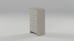 White Dresser Low Poly Modern wooden dresser PBR 4K Textures