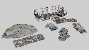 3D Destroyed car