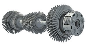 aircraft engine turbine 3D model
