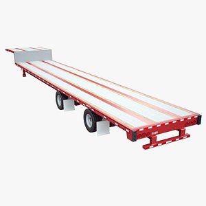 3D Drop Deck Semi-Trailer - PBR LODs model
