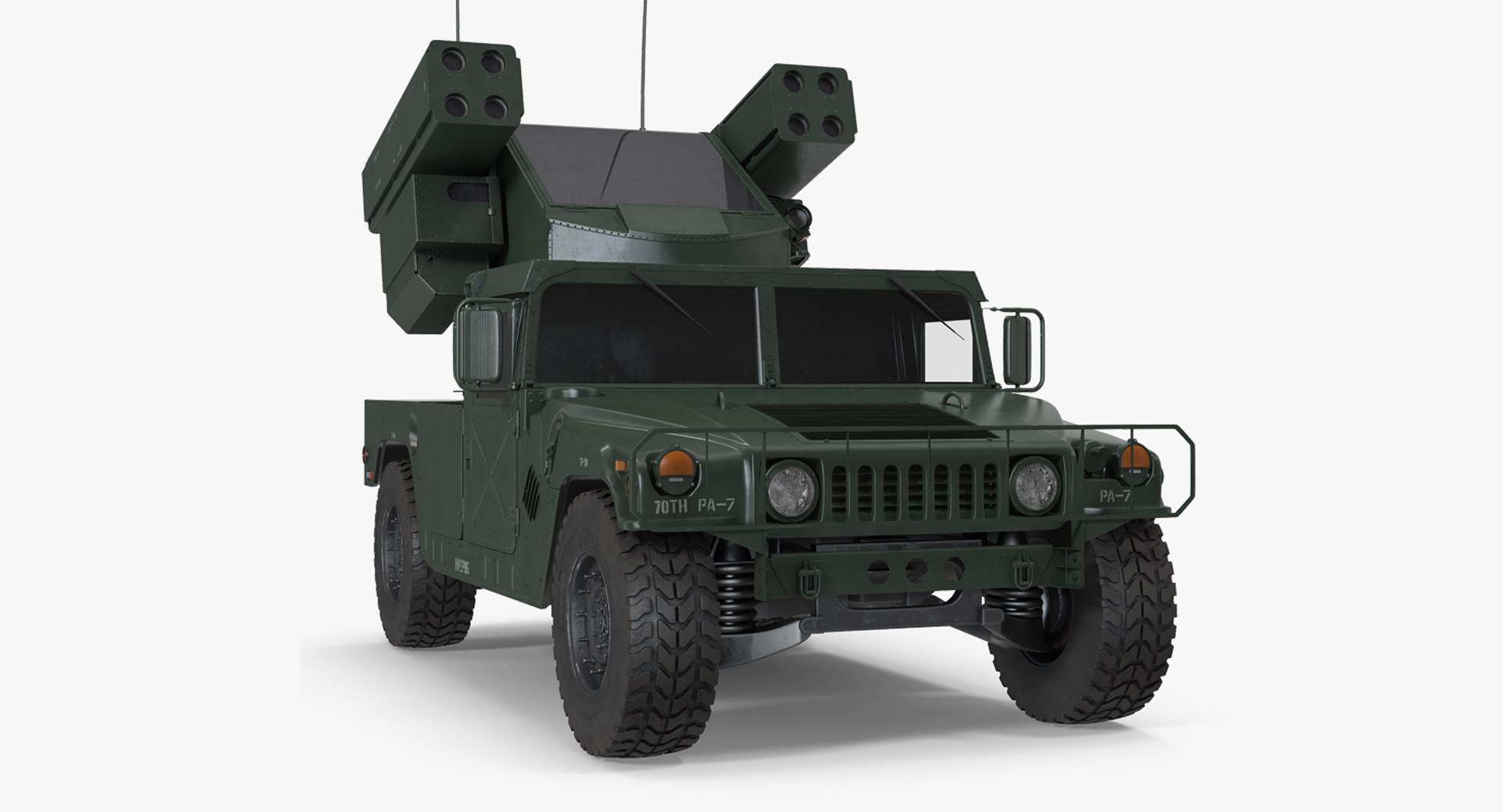 HMMWV M998 Equipped with Avenger Simple Interior 3D model preview