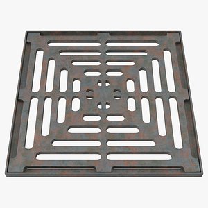 3D Storm Water Drain Grate Square