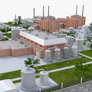 3D industrial factory model