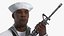 3D model Afro American US Navy Sailor with Rifle