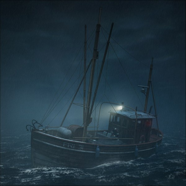 fishing boat 3d max