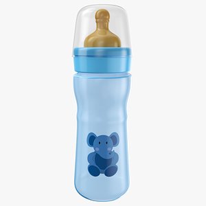 3D baby bottle blue