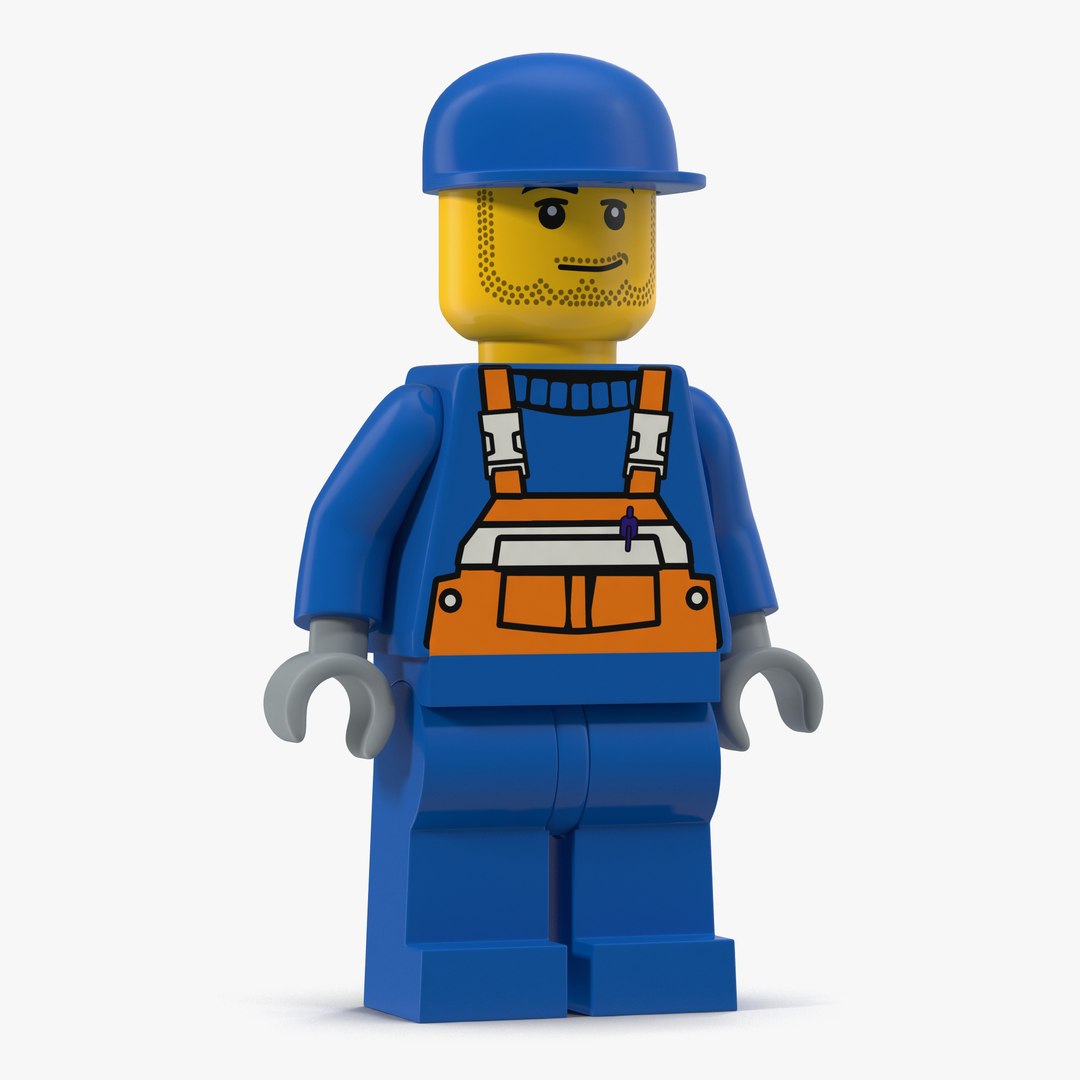 Lego Man Worker 3D model preview