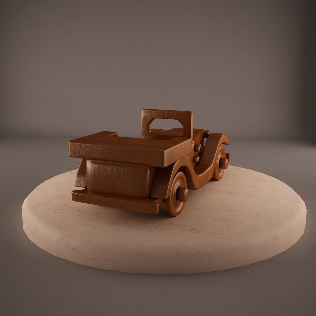 3d old car wood model