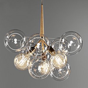 3D model bubble glass chandelier