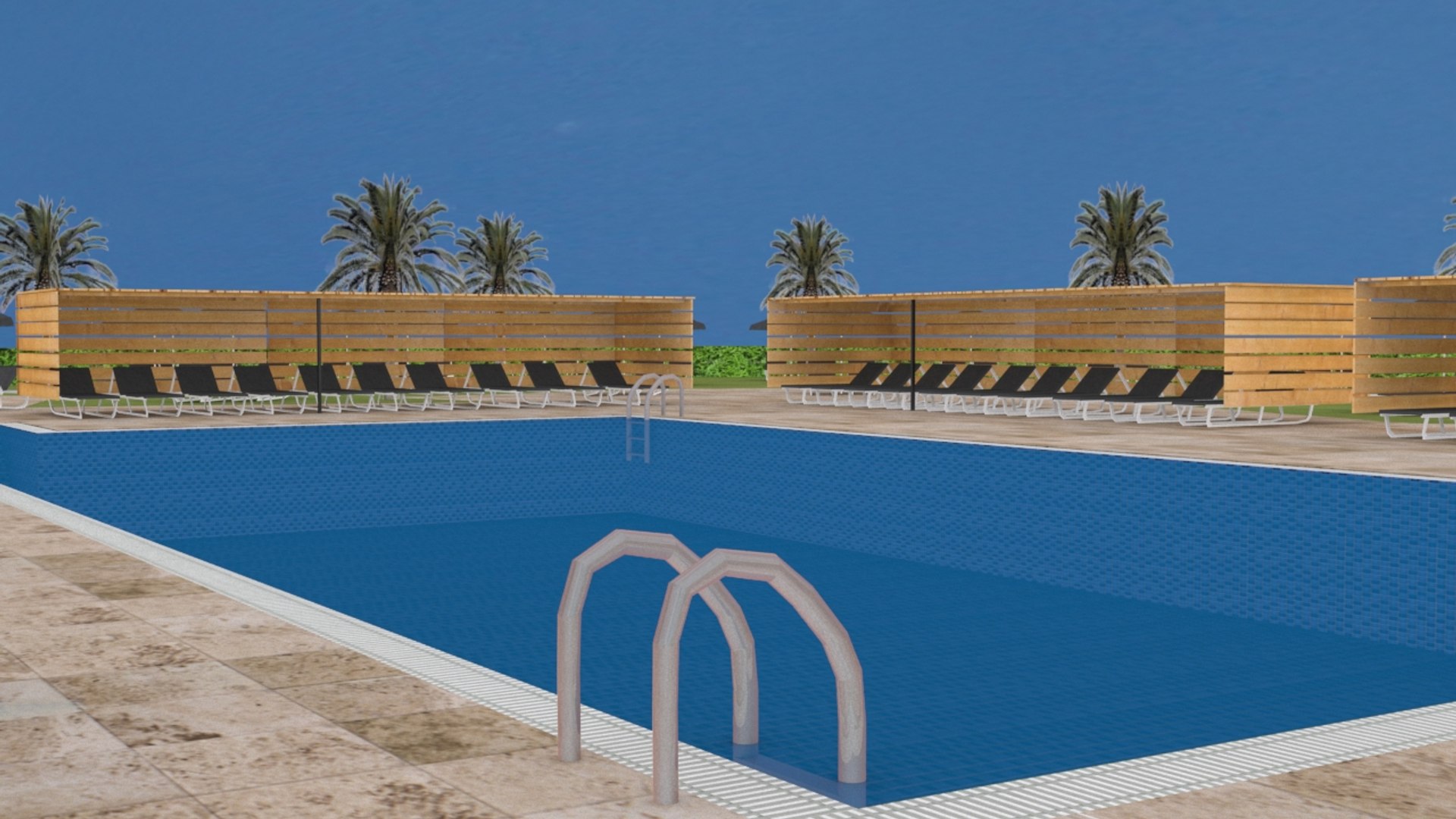 3d Generic Swimming Pool Scene Model