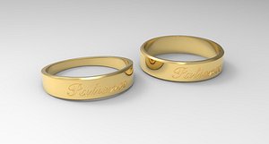 Patience Couple Ring Gold model
